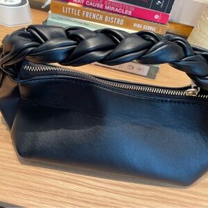 Black Braided Handle Clutch